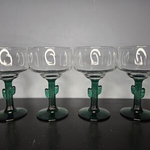 Vintage Set of 4 Libbey Cactus Cocktail Glasses